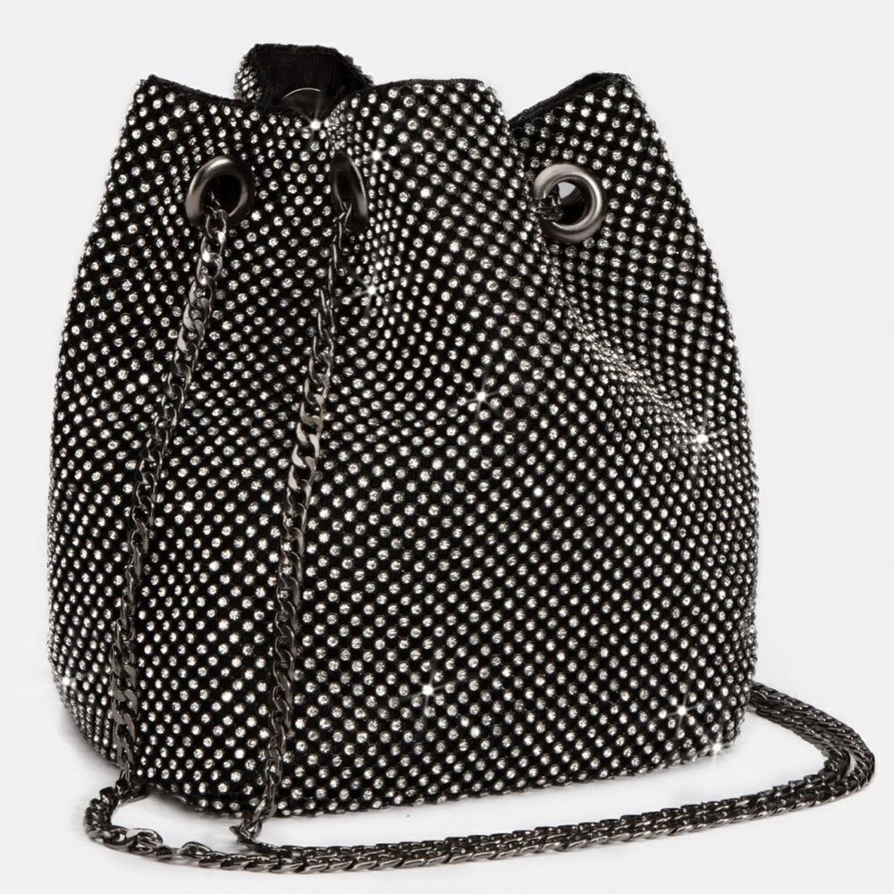 Diamanté black crossbody bag